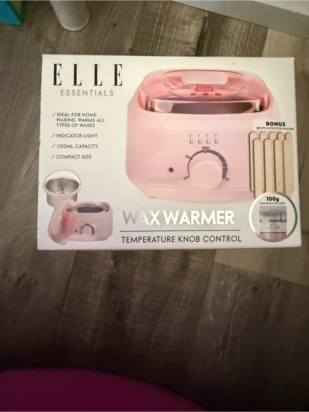 ELLE Essentials Pink Wax Warmer with Temperature Knob